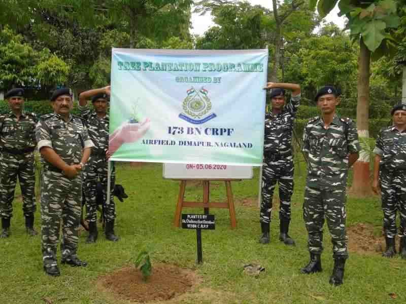 173 CRPF Battalion, Airfield Dimapur, celebrated World Environment Day at unit Headquater on June 5 by planting trees in the camp areas. The unit has resolved to use only cloth bags and make all camp areas a polythene/plastic free zone.173 Bn has pledged to plant 10000 trees this monsoon. So far 2500 trees have been planted at various locations of the unit.